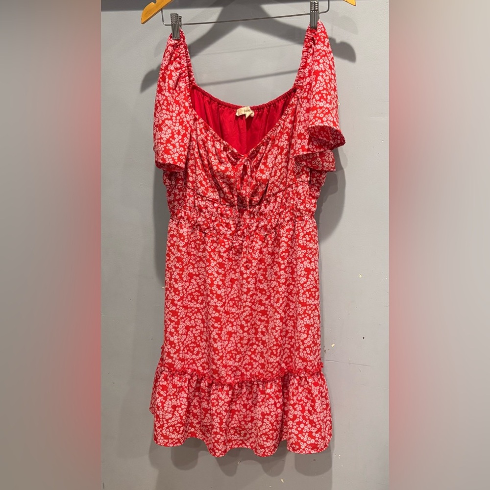 Rewind Women's Floral Redโ Dress Tomato Girl Size XL